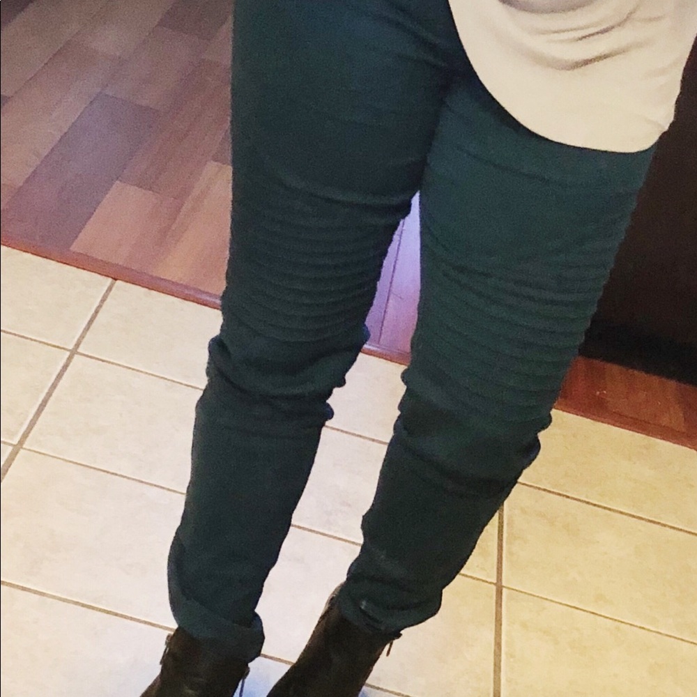 Teal Moto Pants